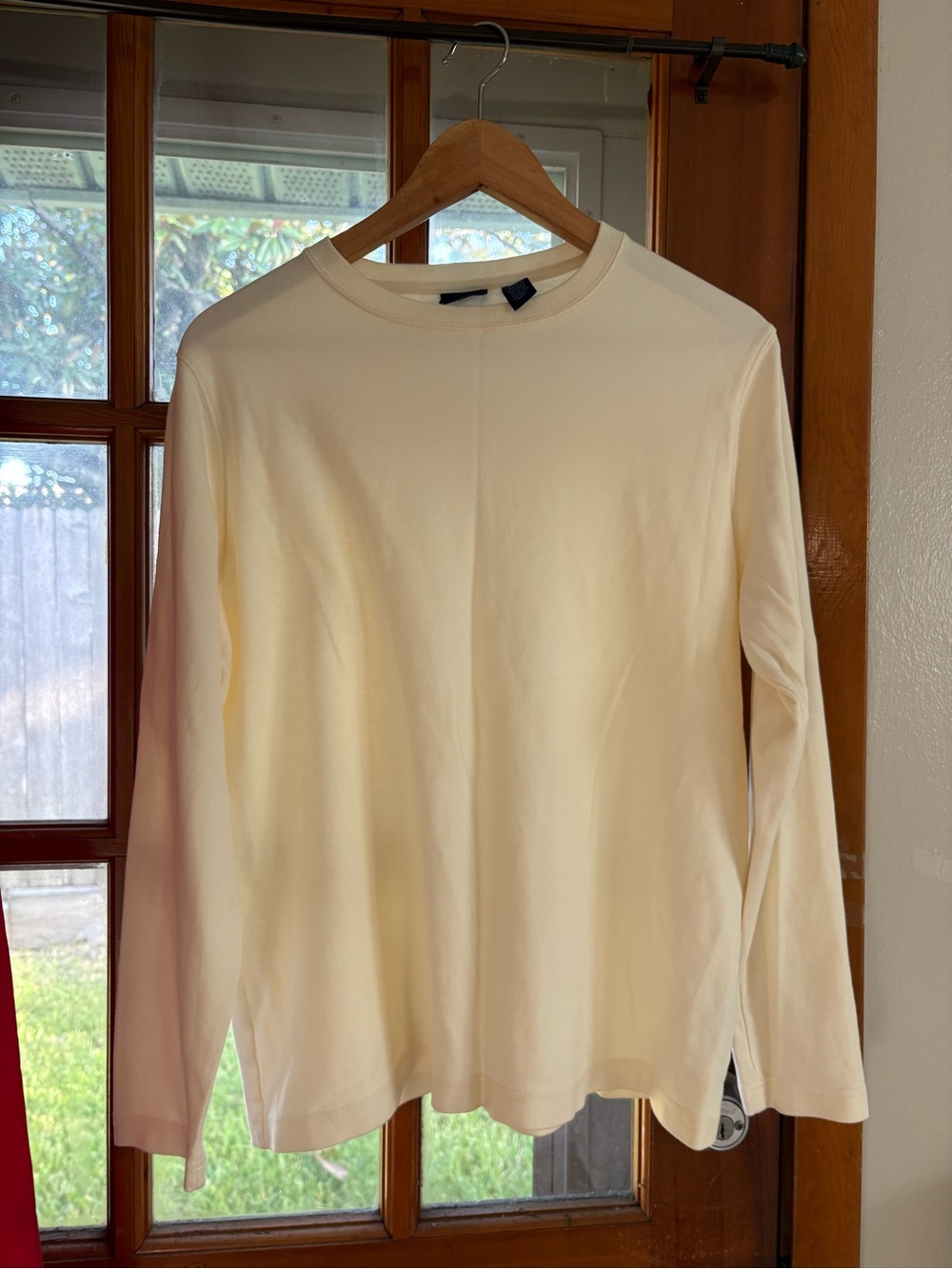 Westbound Essentials Cream Long-Sleeve Crewneck Casual Minimalist Cotton Sweater